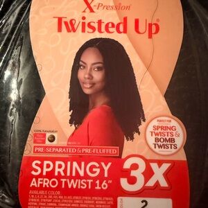 Twisted Up Springy Afro Twist 16" Hair Extensions - Black